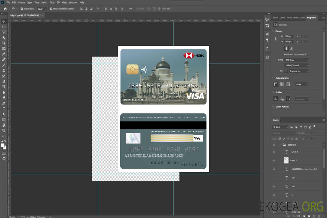 Carte visa bancaire HSBC de Brunei template Carte visa bancaire HSBC de Brunei template